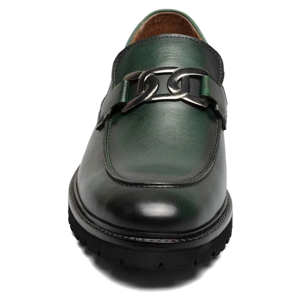 Stacy Adams Hale Green Men’s Moc Toe Bit Slip-On Shoes