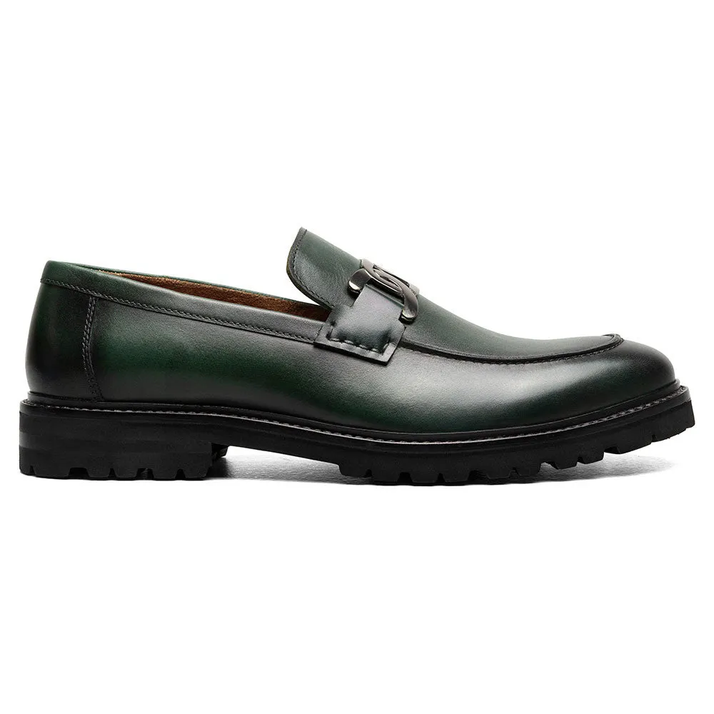 Stacy Adams Hale Green Men’s Moc Toe Bit Slip-On Shoes