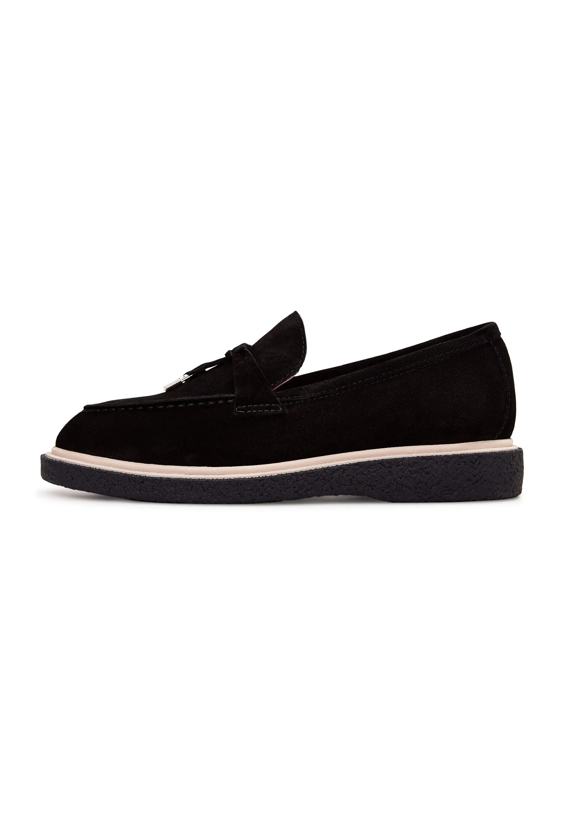 Suede Slip-On Loafers - Black Suede