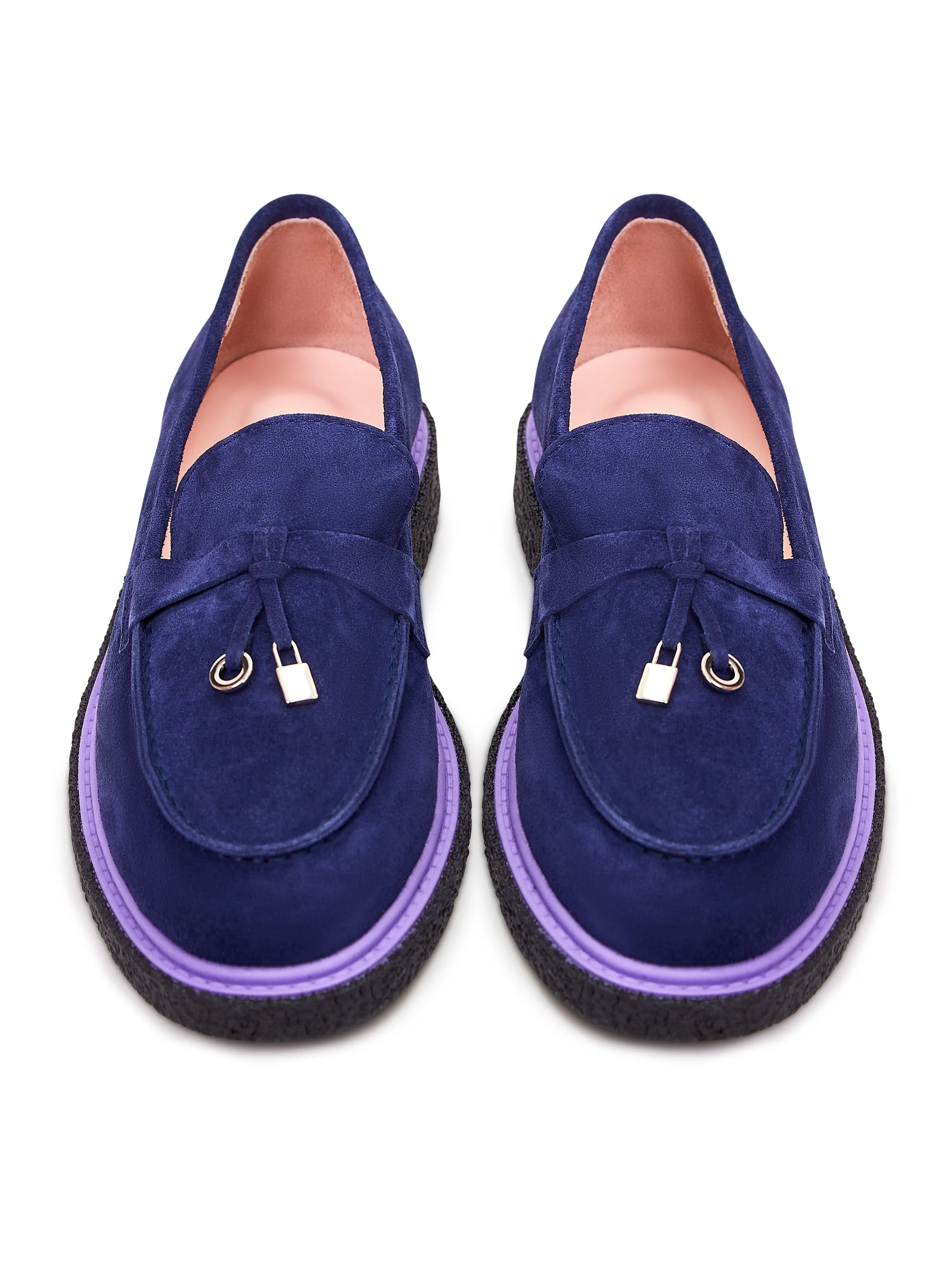 Suede Slip-On Loafers - Navy blue