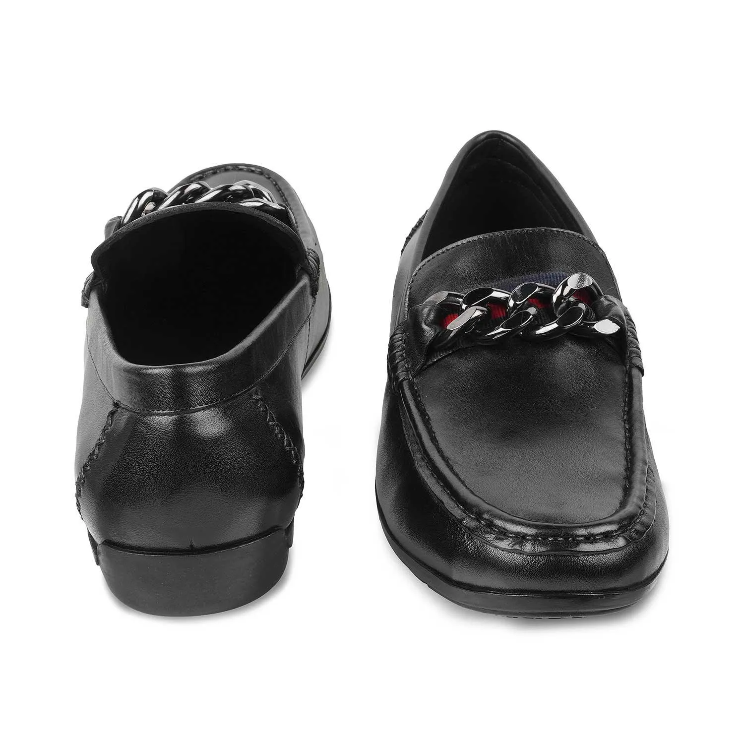 The Csteal Black Men's Leather Driving Loafers Tresmode