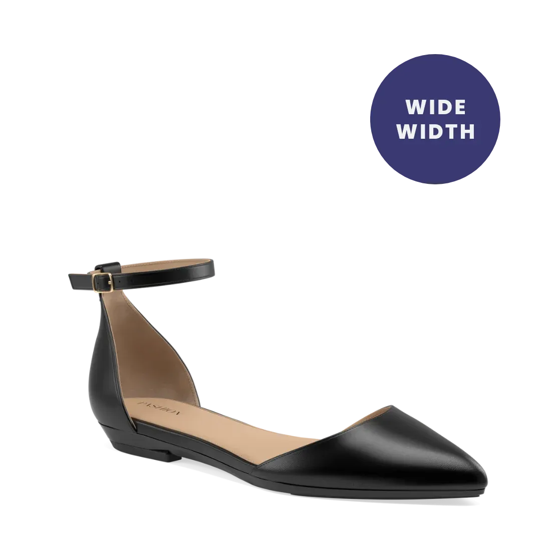 The D'Orsay Wide Width - Coal Leather 3 Stiletto