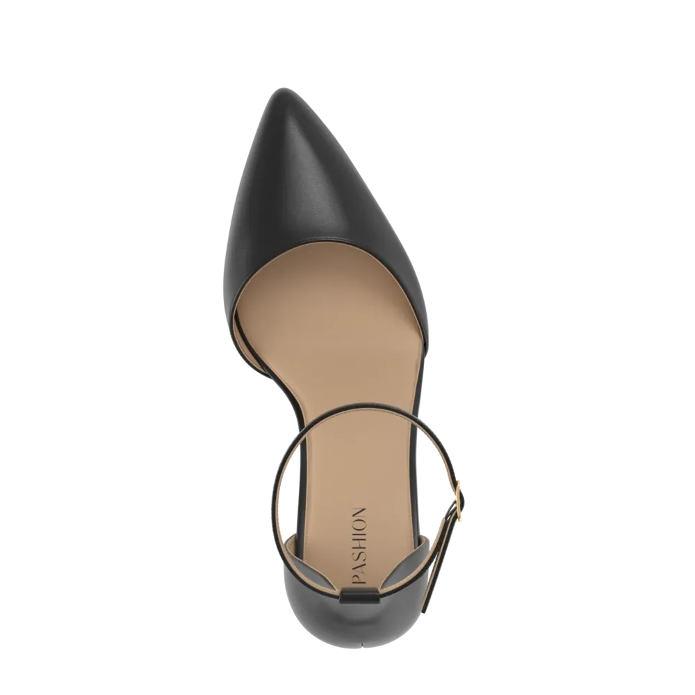 The D'Orsay Wide Width - Coal Leather 3 Stiletto