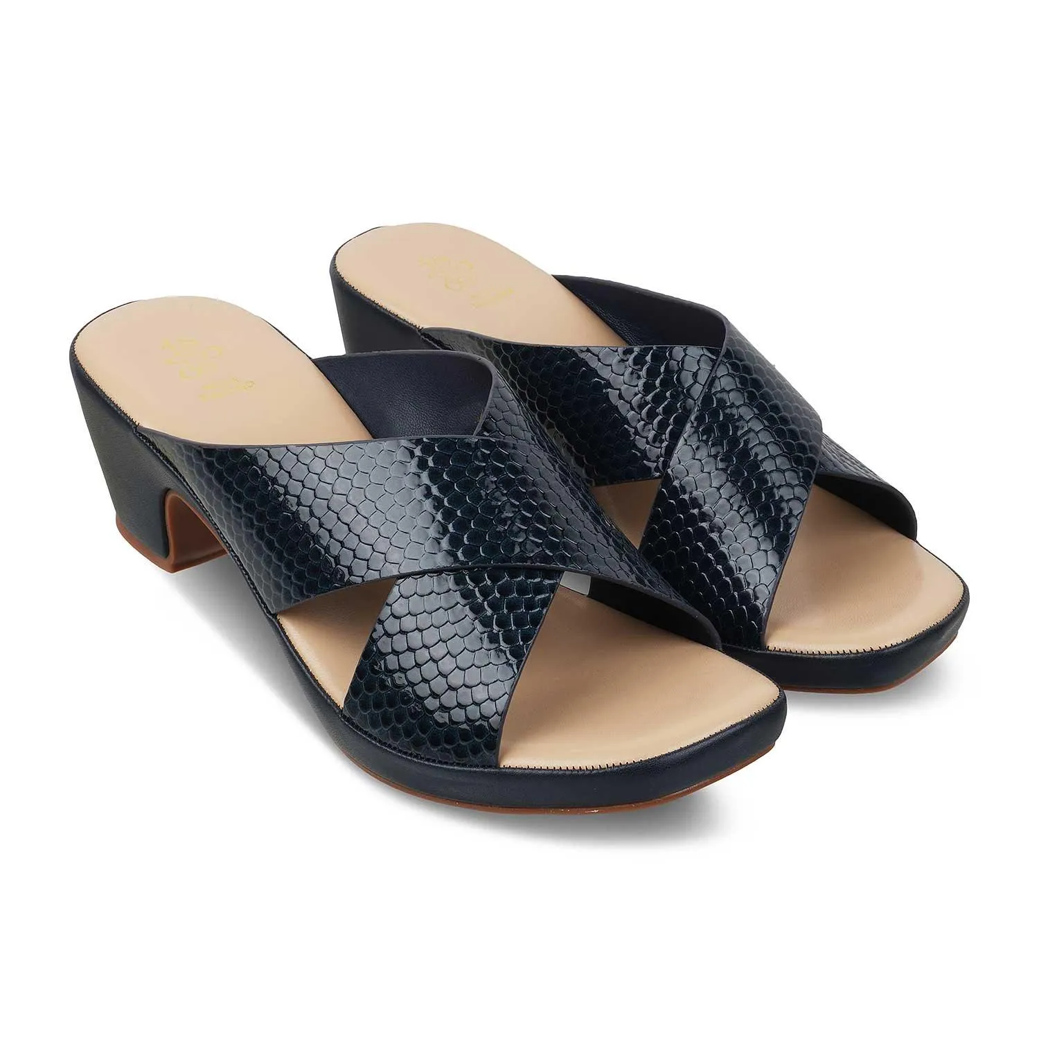 The Wedcross Blue Women's Casual Block Heel Sandals Tresmode