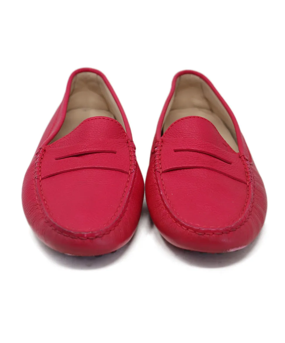 Tod's Fuchsia Leather Loafers sz 8