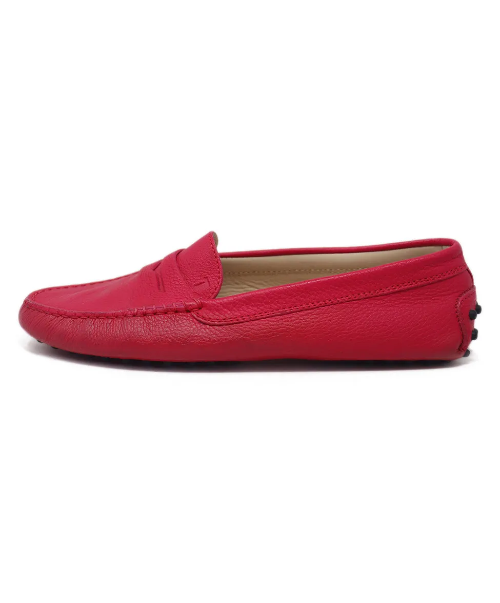 Tod's Fuchsia Leather Loafers sz 8