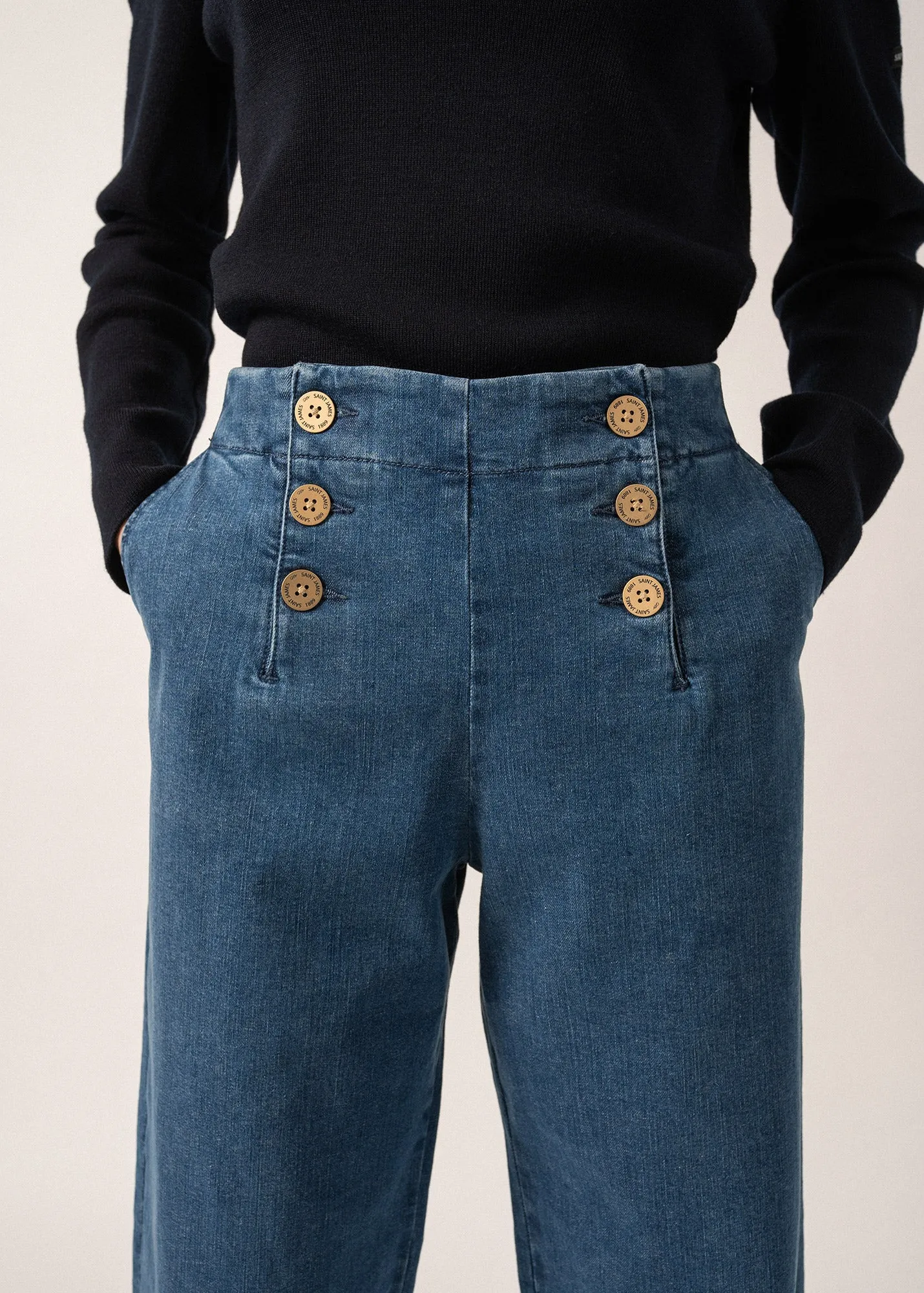 Torie Ponte Trousers - in denim (COOPER JEAN)