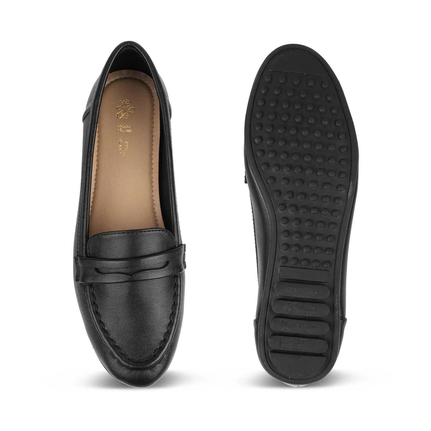 Tresmode Snappy Black Women's Casual Loafers