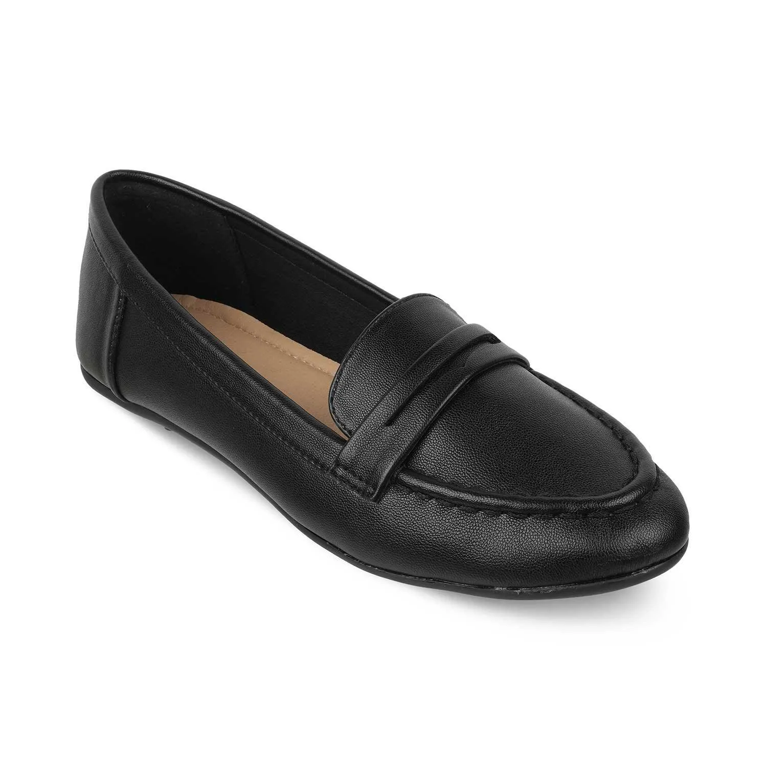 Tresmode Snappy Black Women's Casual Loafers