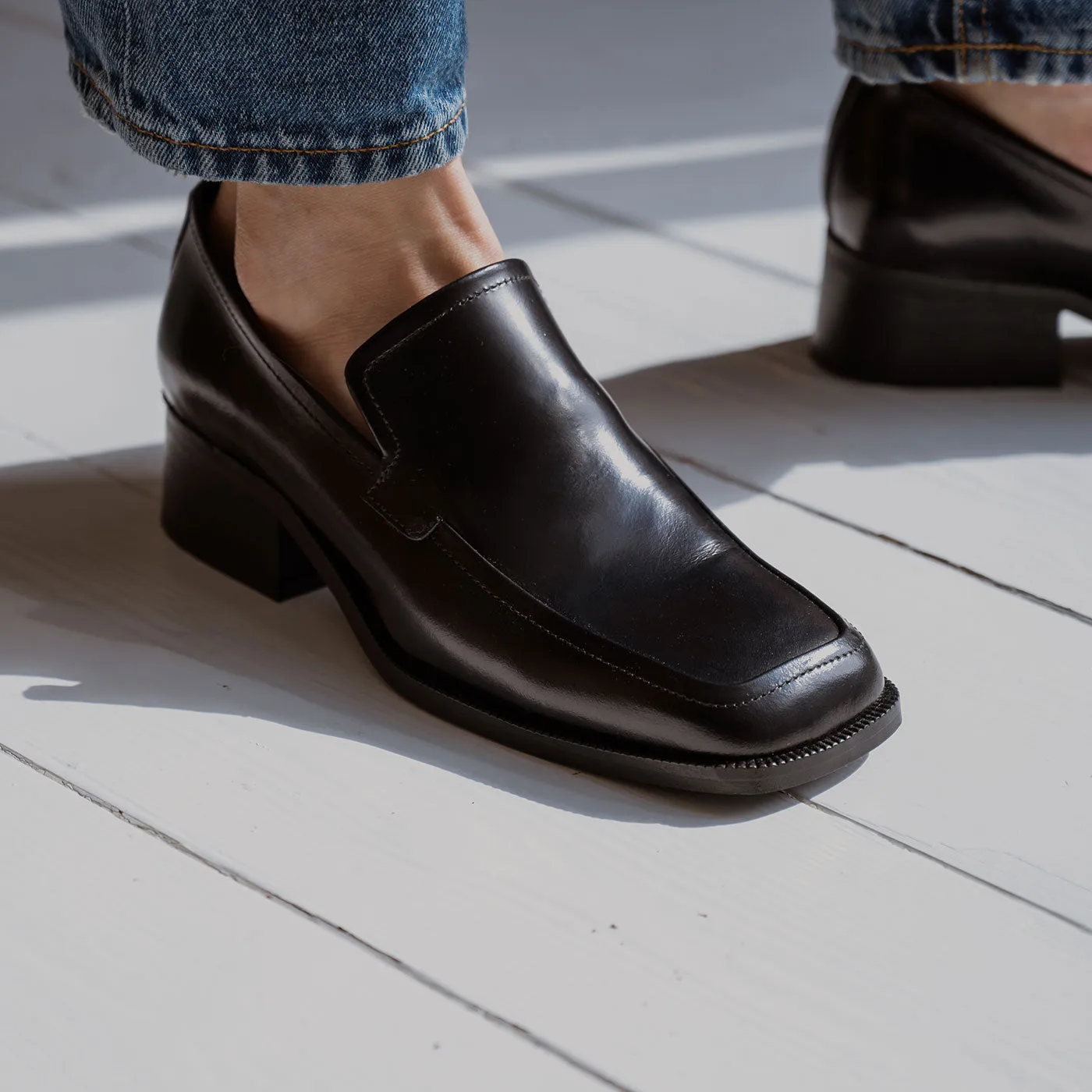 Ulla loafer leather - BROWN HIGH SHINE