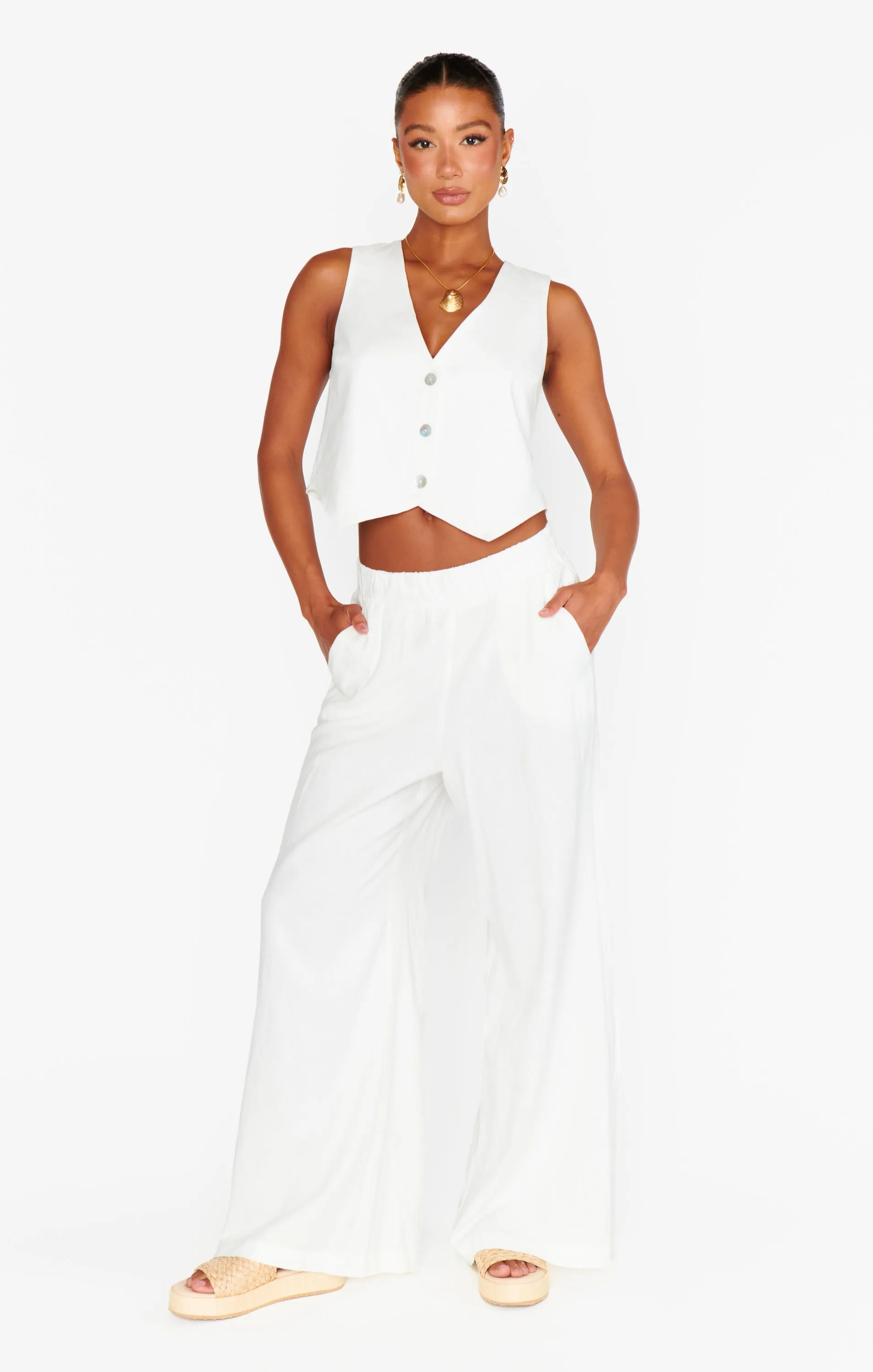 Vince Pants ~ White Linen