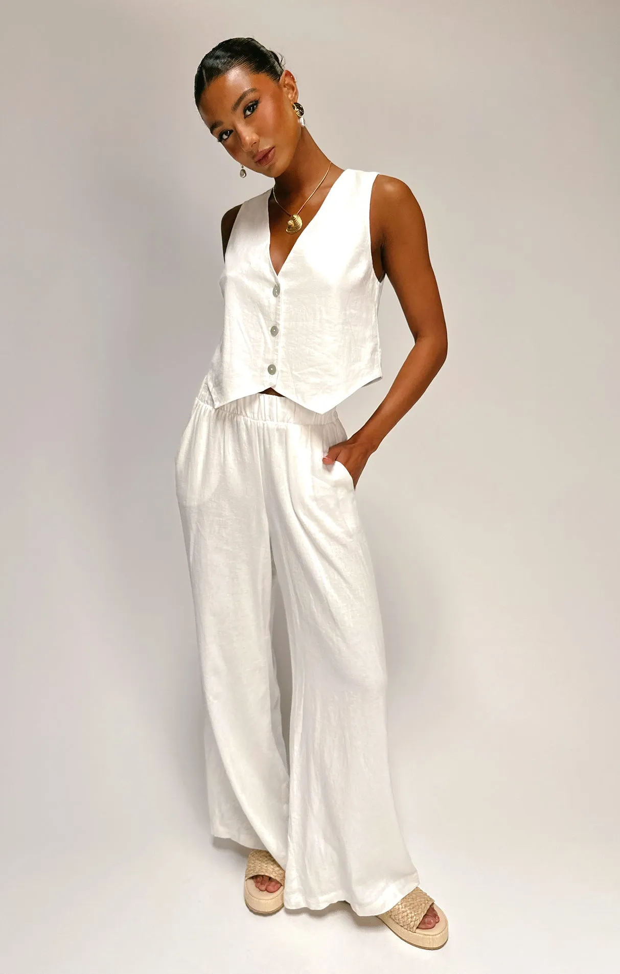 Vince Pants ~ White Linen