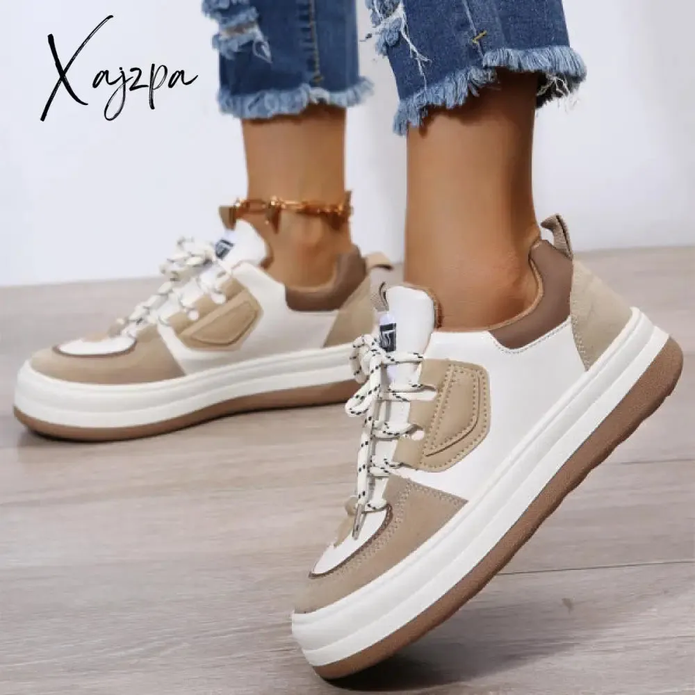 Xajzpa - Khaki Casual Sportswear Daily Patchwork Frenulum Contrast Round Comfortable Out Door Shoes