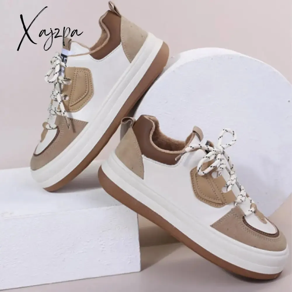 Xajzpa - Khaki Casual Sportswear Daily Patchwork Frenulum Contrast Round Comfortable Out Door Shoes