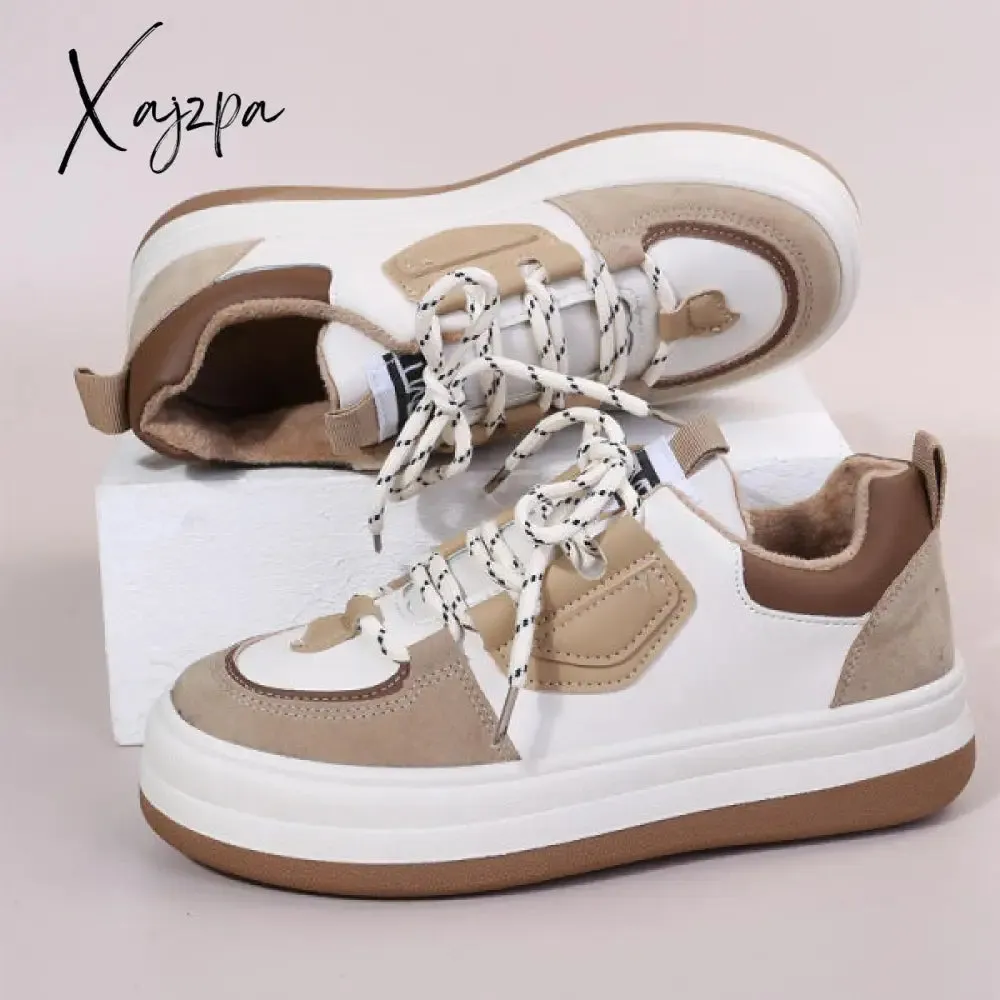 Xajzpa - Khaki Casual Sportswear Daily Patchwork Frenulum Contrast Round Comfortable Out Door Shoes